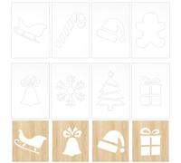 INFUNLY 8PCS Christmas Acrylic Router Templates 7.8 x 5.5 mas Tree Clear Acrylic Template Snowflakes Gifts Carving Template for Woodworking Curvy Tracing Stencils Router Guide Tool for DIY Craft