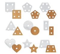 INFUNLY 9 Pcs Mixed Geometric Acrylic Router Template 2.4x2.4 Inch Clear Polygon Inlay Guide Template Star Circle Tracing Stencils for Woodworking Kitchen DIY Crafts Educational Geometric