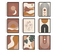 INFUNLY 9 Set Boho Landscape Art Wall Prints Abstract Minimalist Wall Art Decor 8×10inch Unframed Modern Plant Canvas Print Neutral Artistic Posters Pictures for Living Room Bedroom Office Home Decor