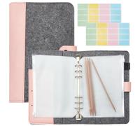 INFUNLY A Set of Felt Circular Knitting Needle Case 10×7" Knitting Needles Storage Organizer Knitting Needle Holder Crochet Hooks with 15pcs Binder Pockets 10pcs Label Paper for Collecting Sorting