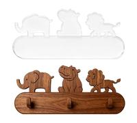 INFUNLY Acrylic Router Inlay Templates 6.69×14.96 in Clear Animal Key Hooks Routers Jig Woodworking Template Square DIY Curvy Tracing Template Carving Stencils for Sign Making Wood Inlay Projects