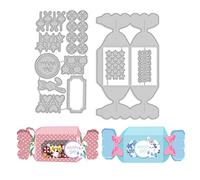 INFUNLY Candy Shape Die Cut 3D Chocolate Box Metal Cutting Dies for Christmas, Valentine's, Baby, Birthday, Wedding, Party Decor