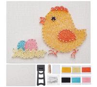 INFUNLY Chick DIY String Art Kit for Beginners Eggs Chick String Art Kit with Instructions 3D Animal DIY Craft Kit or Easter Day Gifts All-Inclusive DIY Craft Kit for Home Wall Decor