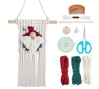 INFUNLY DIY Macrame Gnomes Kit Macrame Santa Claus Wall Hanging for Beginners Woven Macrame Xmas Gnomes Macrame Kits for Adults with Instruction for Home Decor Hanging Ornaments
