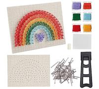 INFUNLY DIY Rainbow String Art Kit - Make Your Own 3D Crafts for Adults, Women, Students - Nail Art Kit for Home Decor - Interesting Birthday Gift