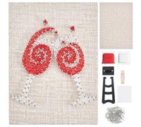 INFUNLY DIY Wine Glass String Art 3D String Art Kits for Adults 8x6 String of The Art Easy to Make DIY Nail String Art Kit for Beginner with Instruction for Home Wall Decor Students Women Gift