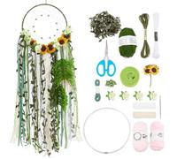 INFUNLY Dream Catcher Making Kit Handmade DIY Dream Catcher Kit for Home Decor Make Your Own Dreamcatcher Kit with Flowers and Colorful Tassel Ribbon Hanging Ornament Decoration Blessing Gift