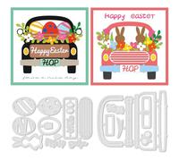 INFUNLY Easter Car Cutting Dies Bunny Die Cuts for Card Making Egg Die Cut Rabbit Die Cutters Flowers Embossing Stencil for Happy Easter Day DIY Scrapbooking Photo Album Craft Decor