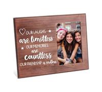 INFUNLY Endless Friendship Memorial Picture Display 10x7.7 Warm Quote Friendship Memorial Frame Desktop Friendship Keepsake Frames Star Heart Friendship Tribute Frames for Bedroom Chosen Family