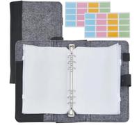 INFUNLY Felt Circular Knitting Needle Case Set 10×7" Knitting Needles Storage Organizer Black Knitting Needle Holder Crochet Hooks with 15pcs Binder Bags 10pcs Label Paper for Collecting Sorting