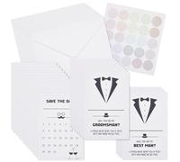 INFUNLY Groomsmen Proposal Cards Set 24 Sheets Funny Asking Groomsman Card Will You Be My Groomsman Proposal Gifts Calendar Best Man Invitation for Wedding Bridal Shower Invites Gift