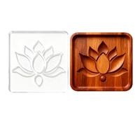 INFUNLY Lotus Acrylic Router Template 7.9 inches Square Clear Router Inlay Template Flower Transparent Carving Templates for Woodworking Curvy Tracing Stencils Router Guide Tool for DIY Craft