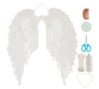 INFUNLY Macrame Love Heart Angel Wings Kit for Wall DIY Macrame Angel Wings Kit Beginners Angel Wings Woven Wall Hanging Boho Macrame Angel Wings Wall Decor for Christmas Birthday with Instructions