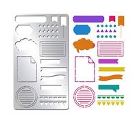 INFUNLY Metal Diary Stencils Bookmark Templates for Planner Reusable Stencils for Journaling Diary Wood Carving Drawings Wood Burning Engraving