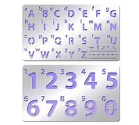 INFUNLY Metal Number Alphabet Stencils Mixed Letter Number Stencils Stainless Steel Number Alphabet Template for Painting Wood Carving Drawings Woodburning Engraving Scrapbooking