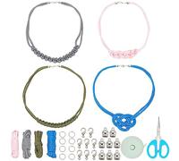 INFUNLY Necklace Making Kit - 4 Color Necklace Cords with Lobster Clasp for Jewelry Making - DIY Kit for Adults - Modern Style - Non-Foldable