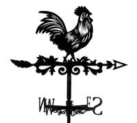 INFUNLY Rooster Metal Weather Vane Black Rooster Weathervane Chick Wind Vane Pure Hand Finished Rooster Iron Direction Sign Roof Garden Outdoor Farmhouse Decor 13.78"x10.63"/35CMx27CM