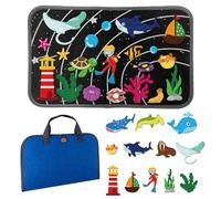 INFUNLY Sea Animals Felt Flannel Board Story Pieces for Preschool Felt Animals Stories Interactive Activity Playset Interactive Storytelling Teaching Play Kits for Flannel Board or Felt Board (43PCS)