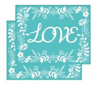 INFUNLY Silk Screen Stencils Love Flower Edges Reusable Silk Screen Stencils, Self-Adhesive Silkscreen Printing Stencil for Home Decor, Paint on Wood/Fabric/Wall/Cup/Plate/Glass/Paper 8.5" x 11"