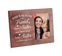 INFUNLY Sister Gift Picture Frame Soul Sisters Wooden Tabletop Picture Frame There is no Friend Better Than a Sister Fit for 4x6 inches Photo Friend Birthday