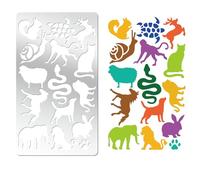 INFUNLY Small Animals Metal Stencil for Halloween 6.14" Lion Tiger Metal Stencil Horse Stainless Steel Stencils Elephant Pattern Metal Stencils Dog Cat Metal Template for DIY Card Scrapbooking