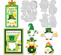 INFUNLY St. Patrick's Day Gnomes Cutting Dies for Card Making Christmas Gnome Die Cuts Cute Santa Metal Cutting Dies Embossing Stencils Template for DIY Scrapbooking Photo Album Decor Paper Craft