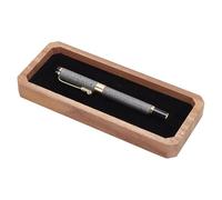 INFUNLY Walnut Pen Gift Box 7.5x3.2x0.8 Inches Brown Pen Case with Cushion Empty Ballpoint Pen Box Wood Lid Jewelry Display Case Rectangle Pen Tray for Jewelry Birthday Gift Souvenir Business Gift