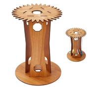 INFUNLY Wood Kumihimo Marudai Disk - 32 Slot Desktop Braiding Machine, Brown Bracelet Knitting Utensil for DIY Hand Rope Looms
