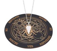 INFUNLY Wooden Pendulum Board 7.9" Bee Magic Circle Witch Dowsing Divination Planchette Board Metaphysical Message Board with Healing Crystal Necklace for Beginners, Witchcraft Altar
