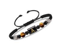 INFUPNET Initial Bracelet For Men, Rope Matching Bracelets For Couples, Adjustable Handmade Braided Bracelet For Christmas Birthday Gifts To My Son/Men