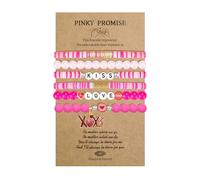 INFUPNET Valentines Bracelets Set,Cute Clay Bead Bracelet With Heart XOXO Pendant,Stackable Crystal Beaded Stretch Bracelet Valentine Jewelry Gifts For Her, 12 cm, no gemstone