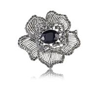 INFUPNET Vintage Style Crystal Flower Brooch Pin, Antique Gold Tone, Multiple Color Options, 1 inches, Metal, no gemstone