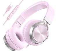 INFURTURE USB C Headphones Wired with Mic Type C Headphones Volume Control, Tangle-Free Plaiting Line, Over Ear Headphone, Foldable Headphones for iPad, Tablet, iPhone 17/16/15 Series