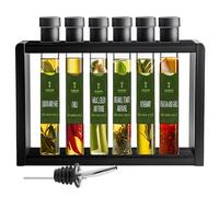 Infused Olive Oil Gift Set - 6x40ml ExtRa Virgin Olive Oil, Cooking Oil/Salad Dressing/Bread Dipping Oils, Food Gifts|Basil, Garlic, Chilli, Lemon, Rosemary, Oregano, Cooking Gifts For Men, Women