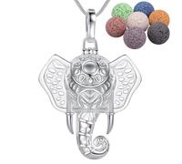 INFUSEU Long Necklaces for Women Aromatherapy Essential Oil Diffuser Dream catcher Pendant Silver Plated Boho Diffuser Inspirational Naughty Anxiety Birthday Gift for Her Women