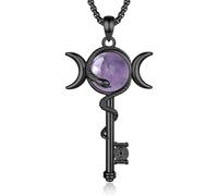 INFUSEU Mysterious Hecate Triple Moon Goddess Necklace, Sacred Feminine Protection Gift