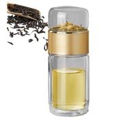 Infusifie Tea Infuser, 2025 New Glass Tea Infuser Bottle, 3-in 1 Smart Tea Infuser, Double-Layer Insulation Tea Tumbler Mug, Tea and Water Separation Tea Bottle for Loose Leafs Tea