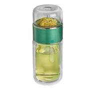 Infusifie Tea Infuser, 280/350/420 ml Glass Tea Infuser Bottle, Double-Walled Water Bottle, Tea and Water Separating Tea Bottle, Portable Travel Tea Cup with Stainless Steel Filter