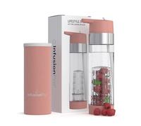 Infusion Pro 24 oz Fruit Infuser Water Bottle with Straw Lid: Flip-Up Straw, Insulated Sleeve, Bottom Loading Infuser for More Flavor - Kauai Sunset