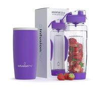 Infusion Pro 32 oz Fruit Infuser Water Bottle with Insulated Sleeve & 50 Recipe Fruit Infusion Water eBook : Bottom Loading, Large Water Infuser for More Flavor : Unique Gift Idea for Women