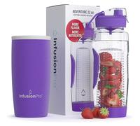 Infusion Pro 32 oz Fruit Infuser Water Bottle with Insulated Sleeve & 50 Recipe Fruit Infusion Water eBook : Bottom Loading, Large Water Infuser for More Flavor : Unique Gift Idea for Women