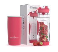 Infusion Pro 32 oz Fruit Infuser Water Bottle with Insulated Sleeve & 50 Recipe Fruit Infusion Water eBook : Bottom Loading, Large Water Infuser for More Flavor : Unique Gift Idea for Women