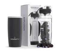 Infusion Pro 32 oz Fruit Infuser Water Bottle with Insulated Sleeve & 50 Recipe Fruit Infusion Water eBook : Bottom Loading, Large Water Infuser for More Flavor : Unique Gift Idea for Women