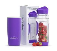 Infusion Pro 32 oz Fruit Infuser Water Bottle with Straw Lid : Insulated Sleeve : 50 Recipe Fruit Infusion eBook : Bottom Loading, Large Water Infuser for More Flavor : Unique Gift Idea