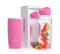 Infusion Pro 32 oz Fruit Infuser Water Bottle with Straw Lid : Insulated Sleeve : 50 Recipe Fruit Infusion eBook : Bottom Loading, Large Water Infuser for More Flavor : Unique Gift Idea