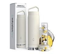 Infusion Pro Fruit Infuser Water Bottle - Vacuum Insulated (20 oz) Stainless Steel : Fruit Infusion Recipe eBook : Bottom Loading for More Flavor : Easy Cleaning : Great Gift
