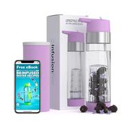 Infusion Pro Fruit Infuser Water Bottle with Straw Lid 24 oz : Flip-Up Straw : Insulated Sleeve & Fruit Infusion Water eBook : Bottom Loading Infuser for More Flavor - Orchid