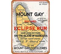 Inga 1937 Mount Gay Eclipse Rum Vintage Metal Sign 8x12 inches