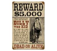 Inga Billy The Kid Metal Tin Sign Wall Art Decor For Living Room Vintage Art Metal Tin Sign 8x12 inches