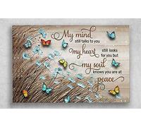 Inga Butterflies Field My Mind Still Talks To You My Heart Still Looks For You Poster Vintage Wall Decor Metal Sign Plaque Poster 8X12 inch